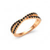 Dámska svadobná obrúčka s čiernymi diamantmi Daisy, ružové zlato IZKR042R-F-B