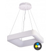 T-LED Biele závesné LED svietidlo hranaté 500x500mm 48W CCT 105551