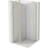 Mexen Mist, päťuholníkový sprchový kút výklopný 100 x 100 cm, číre sklo, zlatý matný profil, 8A8-100-100-55-00