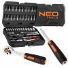 Nástrčné Kľúče NEO 1/4” CrV 46 ks . Puzdro, račňa, objímky, bity Torx.