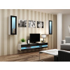 Obývacia stena Vigo NEW 11 (biela/čierny lesk)