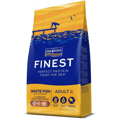 Fish4dogs Finest Mini s bielou rybou a zemiakmi 12 kg