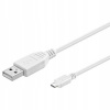 Kábel PremiumCord USB 2.0 A-Micro B, M/M, biely