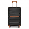British Traveller Čierny prémiový plastový kufor s TSA zámkom 