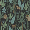ESTAhome Tapeta monkeys black, dark green and mint green