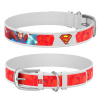 WAU DOG Kožený obojok Superman DC COMICS biely Obvod krku: 37-48 cm, širka: 25 mm