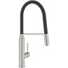 GROHE Concetto profesionálna páková drezová batéria, flexibilné rameno so sprškou s prepínaním, 2jet, výška výtoku 200 mm, Supersteel/čierna, 31491DC0