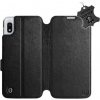 Kryt na mobil Flip púzdro na mobil Samsung Galaxy A10 - Čierne - kožené - Black Leather (5903226879724)