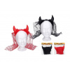WIKY Kyjov Wiky Set karneval W026093 - čelenka s rohmi a závojom