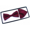 Muszka set s elegantnou kartou 12,3 x 5,3 cm červená (Mucha Men's Bun -Burgundia Burgundsko +Tab)