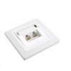 Solarix Zásuvka CAT5E UTP 2 x RJ45 pod omietku biela SX9-2-5E-UTP-WH