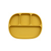 Malý Ježko Detský silikónový tanier 4-dielny s prísavkou - Mustard Yellow