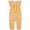 CARTERS CARTER'S Overal bez nožičiek kr. rukáv Yellow Floral dievča NB