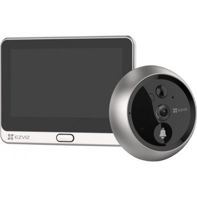 EZVIZ chytrý dveřní videotelefon DP2/ Wi-Fi/ kamera 1080p/ kukátko/ zvonek/ IR do 5 m/ PIR/ LCD 4,3" CS-DP2-A0-6E2WPFBS