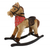 MAC TOYS - Hnedý hojdací kôň so šatkou, zvukom a hýbajúcou pusou