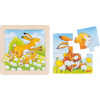 GOKI Drevené puzzle Zajačik 4 dieliky