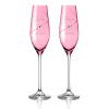 Pink Silhouette gravírované svadobné poháre na šampanské a prosecco