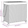 vidaXL Kôš na bielizeň s kolieskami biely 60x35x60,5 cm ratan - Biela - 156269-76706