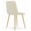 Zamatová jedálenská stolička KARA béžová - kovové nohy buk Počet stoličiek: 1ks