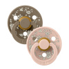 BIBS x LIBERTY Colour cumlíky z prírodného kaučuku 2ks - veľkosť 1 - Blush/Dark Oak