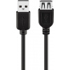 Kábel USB 2.0 A-A M/F 3m, High Speed, predlžovací, čierny
