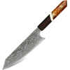 IZMAEL Damaškový kuchynský nôž Shinsei Kiritsuke/Hnedá 21 cm