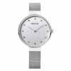 Hodinky Bering 12034-000 Dámske Ušľachtilá oceľ analógové batéria (Quartz) strieborná sivá strieborná bez funkcií 3 ATM (30 m) zafírové Swarovski krištáľ milánsky ťah 34 mm