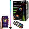 ECO LIGHT - LED RGB stojacia lampa TUYA, čierna + diaľkový ovládač