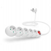 CONNECT IT prodlužovací kabel 230 V, 5 zásuvek, 2 m, s vypínačem (bílý) (CI-1286)