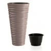 Prosperplast Květináč SAND SLIM s vkladem 29,6 cm - barva: mocca