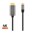 FIXED s konektormi USB-C/HDMI, USB-C 3.1 Gen 2 18Gbps, HDMI 2.0 4K60Hz, 2m, šedý FIXHU-CHDMI-GR