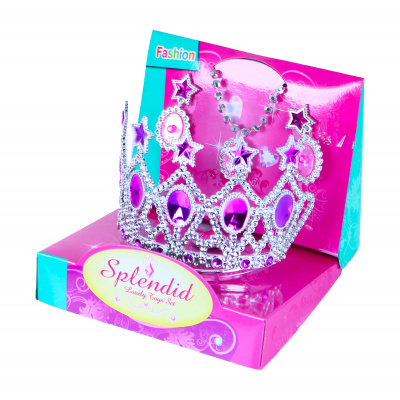 Rappa Korunka princezná s náušnicami a náhrdelníkom ružová