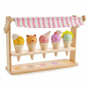 Leaf Toys Scoops and Smiles Tender drevená zmrzlináreň s úsmevom 5 druhov kornútkov so zvieratkami