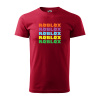 Sablio Tričko s potlačou ROBLOX farebný text - červené 5XL