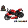 Teddies Motorka silniční 13 cm na zpětné natažení se světlem, zvukem