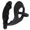 You2Toys Black Velvets Ring& Vibro Plug - krúžok na penis a semenníky s análným vibrátorom (čierny)