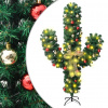 vidaXL Vianočný kaktus s podstavcom a LED zelený 150 cm PVC - Zelená - 52997-8068