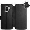 Kryt na mobil Flip puzdro na mobil Samsung Galaxy A8 2018 - Čierne - kožené - Black Leather (5903226494873)