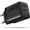AXAGON ACU-PQ20, nabíječka do sítě 20W, 2x port (USB-A + USB-C), PD3.0/PPS/QC4+/AFC/Apple, černá
