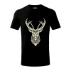 Jeleň kresba - Tričko detské bavlnené - 146 cm/10 rokov ( Čierna )