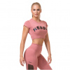 Nebbia SPORTY HERO crop top s krátkým rukávem 584 růžový - S