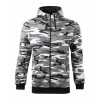 MALFINI CAMO ZIPPER C19 / Pánska camouflage mikina s kapucňou - camouflage gray XXXL