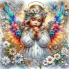 Diamantová Výšivka Anjel Strážny Kvety Diamond Painting Mozaika Sada 5D