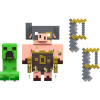 Minecraft Legends dvě figurky 8 cm Creeper vs. Piglin Bruiser