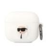 Karl Lagerfeld 3D Logo NFT Karl Head Silikónové Puzdro pre Airpods 3 - White KLA3RUNIKH
