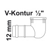 Kirchhoff RG úhel 90° 1 polotovar pouzdra 12 mm x 18,7 mm (1/2 vnitřní)