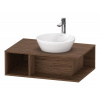 DURAVIT D-Neo závesná skrinka pod umývadlo na dosku, 1 otvorená priehrada vľavo, 800 x 550 x 260 mm, orech tmavý, DE495802121