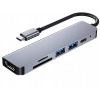 Adaptér 6v1 HUB USB-C HDMI 4K SD Macbook Pro / Air