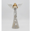 Anjel: s holubicou - sivý, 29 cm - CL21015