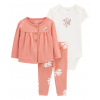 CARTER'S Set 3dielny mikina, body kr. rukáv, legíny Pink Floral dievča MFL 9m/ veľ. 74
